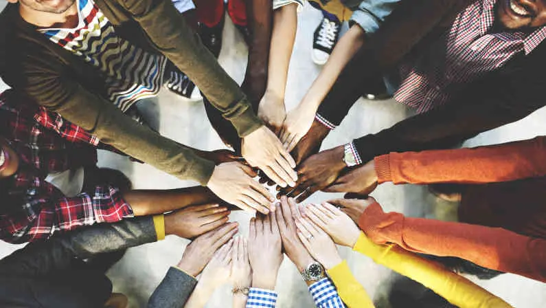 Group of Diverse Hands Together